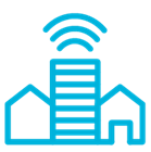smart city.png Icon of a city with a wifi signal over