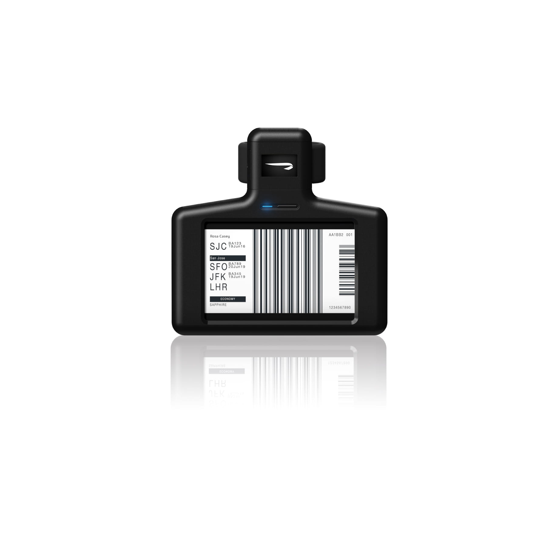 The Bluetooth LE-powered ViewTag is a permanent digital luggage tag for travelers and airlines alike