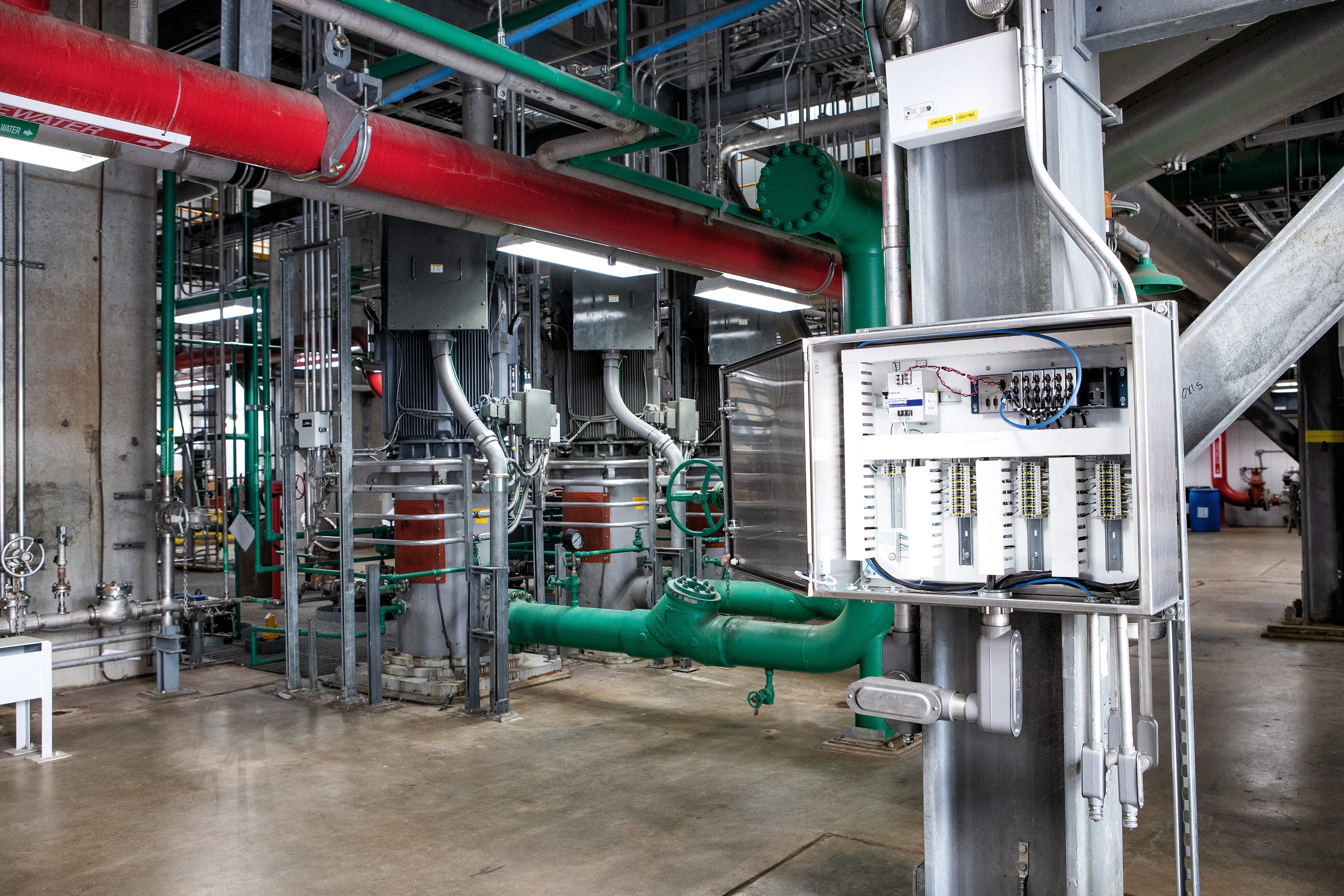 a building with a metal object