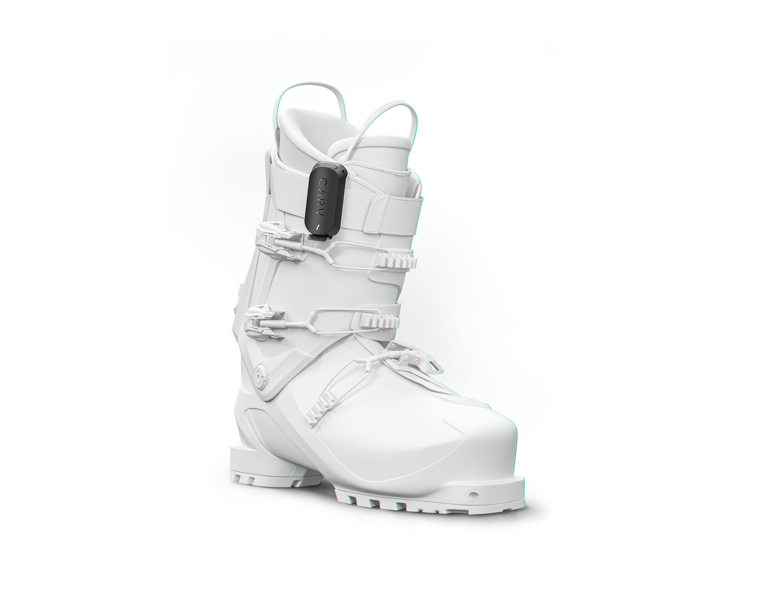 ski boot with Carv 2 device on it
