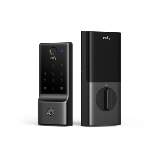 NS_Eufy.png electronics computer sitting indoor monitor table speaker keyboard front different row surface desk mouse laying group