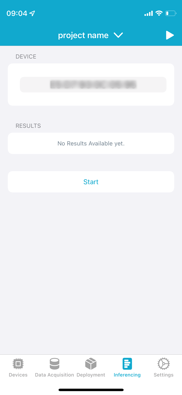 inference.png Inferencing tab in the nRF Edge Impulse app